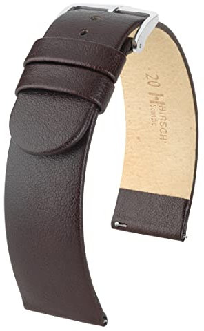 HIRSCH Unisex Uhrenarmband Kalbsleder Modell Scandic 18 mm Braun
