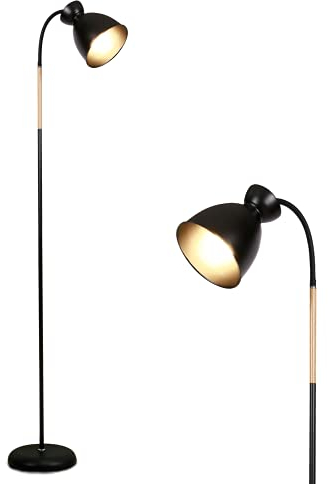 Anten Giraffe | Schwenkbare Stehlampe Schwarz | E27 Fassung MAX 60W | Höhe 159CM | Retro Metall-Stehleuchte | 1 Flammig | Für Wohnzimmer, Schlafzimmer und Arbeitszimmer