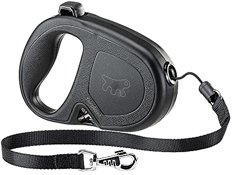 Ferplast Hundeleine Flippy ONE, Rollleine mittelgroße Hunde bis 20 kg. Ausziehbare Schnur max. 5 m. Einzelner Verriegelungs- und Entriegelungsknopf, schwarz