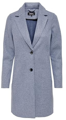 ONLY Damen Onlcarrie Bonded Coat Otw Noos Jacket, Vintage Indigo/Detail:melange,L