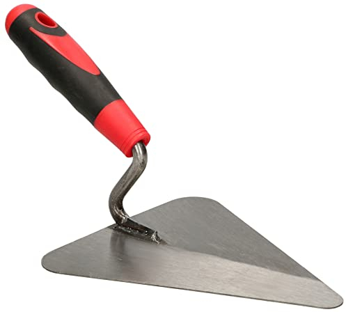 KOTARBAU® Paleta de albañilería 180 mm, Paleta Triangular con Punta Redonda, Acero Inoxidable, Mango ergonómico de Goma, Espátula de Yeso para Trabajos de albañilería y alicatado, Paleta de albañil