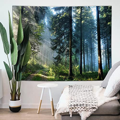 Fullfun Wandteppich Misty Forest, Naturlandschaft, 130 cm x 150 cm, für Schlafzimmer, Wohnzimmer