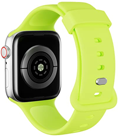 AOTUAO Cinturino Compatibile con Apple Watch Cinturino 45mm 44mm 42mm, Sportivo Silicone Cinturini di Ricambio per iWatch 9 8 7 6 5 4 3 2 1 SE, Brilliant Yellow