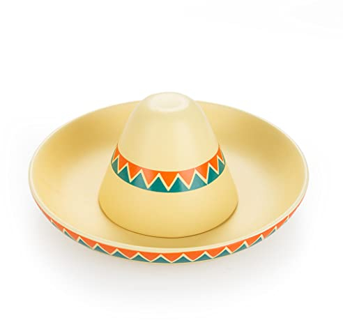 Balvi Plato para Nachos The Mexican Color Amarillo Plato para totopos de maíz y Salsa con Forma de so