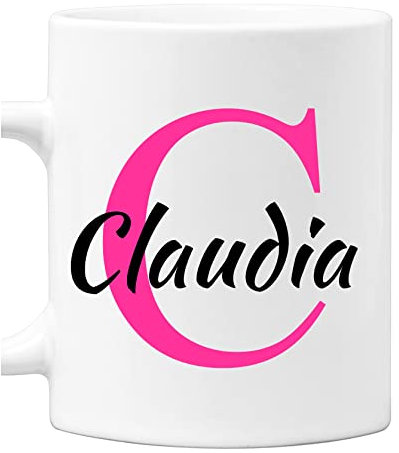Colorfamily Tazza Mug PERSONALIZZABILE con Iniziale e Nome - Lettera C - 100% ceramica