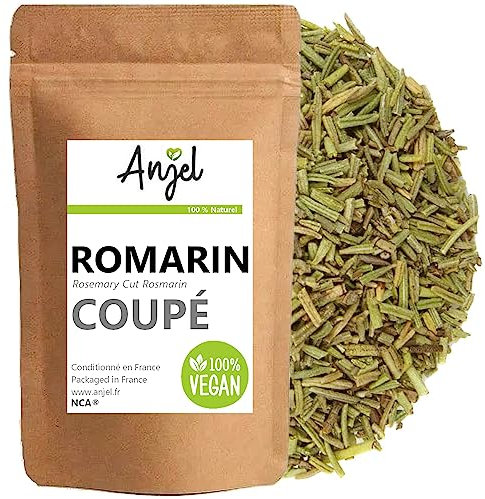 Romarin Coupé 100% Naturel - Romarin Feuilles Séchées pour Cuisine, Tisane, Infusion - romarin Herbe Aromatique Cuisine - ANJEL (100)