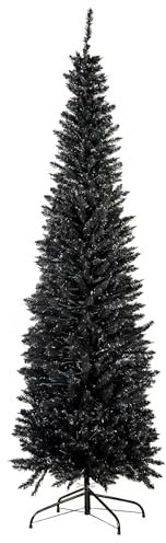 Christmas Tree World | 6ft Artificial Unlit Black Italian Pencilimo | Bushy and Luxury Quality PVC Tips | Easy to Assemble and Take Down | 51cm Diameter