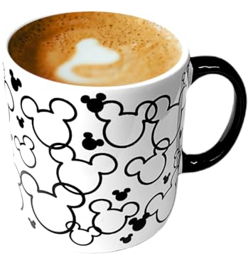 Disney Tazza in ceramica bianca e nera Topolino, 567 ml