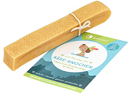 AniCanis Käseknochen für Hunde - Käse Kauknochen aus Deutscher Weidemilch - Käsestangen - Zahnstein Zahnpflege & Kau-Spielzeug - S