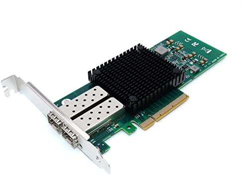 Computer District - Scheda di rete SFP+ 10 Gigabit (10GB) - 2 porte SFP+ in fibra ottica - PCI Express X8 (PCIe X8 - PCI-E X8) - Chipset Intel JL82599ES per Windows Server, Windows 7/8/10/11, Linux