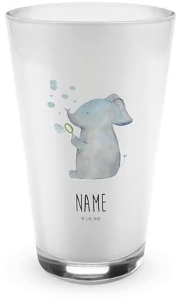 Mr. & Mrs. Panda Personalisiertes Glas Elefant Seifenblasen - Personalisierte Geschenke, Sektglas Mit Namen, Heimat, Weinglas Gravur, Saftglas Personalisiert, Liebe, Lustige Sprüche, Elefanten