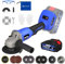 21V Cordless Angle Grinder 115mm (Including 6.0Ah Battery and Charger) - Brushless Variable Speed 10000RPM - Spindle Lock - 2 Position Side Handle - Ideal Choice for Welders and Electricians
