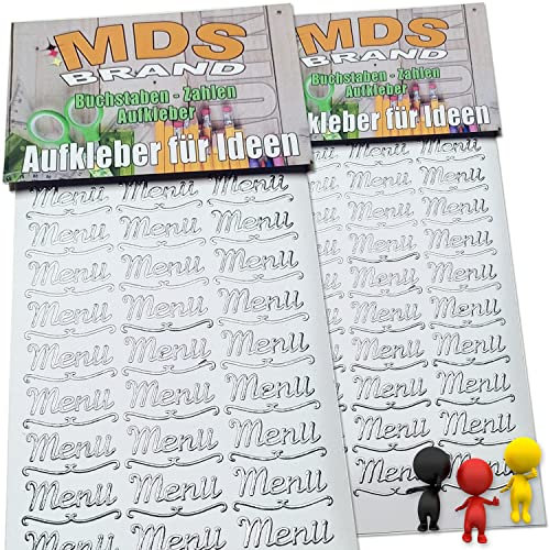 MDS Brand Sprüche Aufkleber Menu 2/st Gestalten Sie persönlichen Karten, ideal für DIY & Handmade Produkte, Verzieren von Essen, Scrapbookung, und Geschenken (K-21)