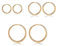 Limerencia Titan Kleine Creolen Ohrringe für Damen Herren, Medizinische Hypoallergen Knorpel Huggie Ohrringe Set, Lobe Nase Lippen Daith, Helix Piercing Schmuck 8,10,12MM