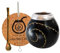 Gaucho Cebar Set per tè Yerba Mate con calabassi naturali | Tazza di zucca e cannuccia in acciaio inox Bombilla | Straw for Yerba Mate Tea | Spazzola e pad in sughero, nero