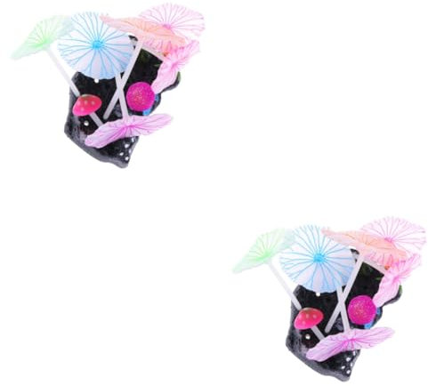 minkissy 2pcs Unique Fish Tank Decor Artificial Plants Silicone Lotus Leaves Non-toxic for Freshwater Saltwater Aquariums