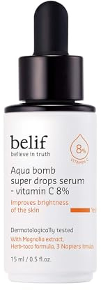 belif Super Drops – Antioxidatives Serum mit 8 % Vitamin C (15 ml) | Für einen ebenmäßigen Hautton, verfeinert die Hautstruktur & verleiht Leuchtkraft | K-Beauty aus Korea