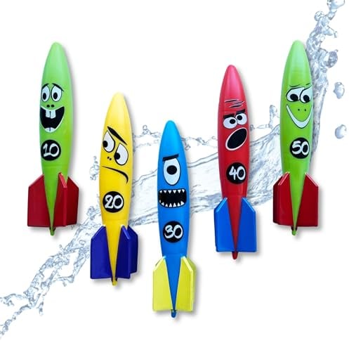 Schildkröt Rocket Divers Set, 5 Fusées Sous-Marines, Jouet de Plongée pour Enfants à Partir de 5 Ans, Idéal pour Piscine ou Baignoire
