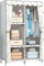 WUHUQN Tragbarer Kleiderschrank, Stoffschrank, einfacher Kleiderschrank, multifunktionaler Kreativitätsschrank, Massivholz, stabile Kleiderstange, weißer Kleiderschrank, 168 x 87 x 45 cm, tragbarer