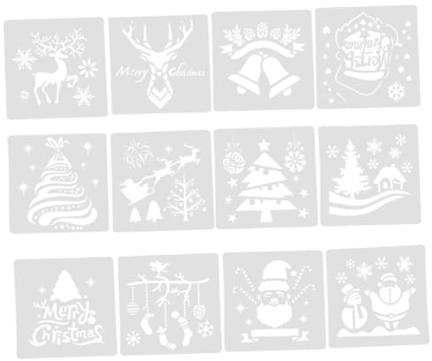 NUOBESTY Weihnachten Malschablonen Set Ausmalvorlagen Für DIY Bastelprojekte Scrapbooking Und Zeichnen Wiederverwendbare Schablonen Für Kreative Weihnachtsdekoration