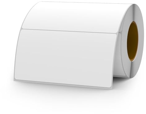 YIKIADA 500 Stück Weiß Etiketten 50 × 100 mm Selbstklebend Vinyl Klebeetiketten zum Beschriften Wasserfest Aufkleber Rolle für Umzug Tafel Marmelade