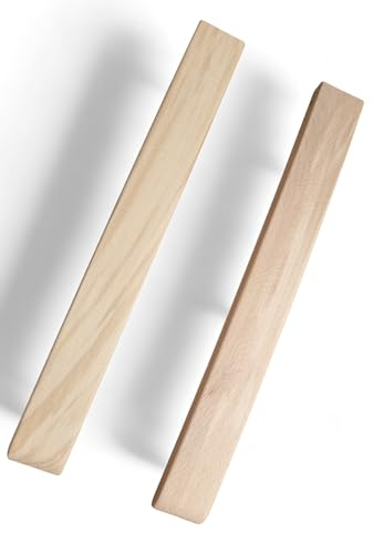 Gartenliege Liege 2x Ersatzarmlehnen in Braun, Grau oder Natur HOLZ massiv Armlehne für Saunaliege passend für alle Liegen aus ALDI, Lidl, Norma sortiment Polyrattan Sonnenliege Rollliege Neu (Natur)