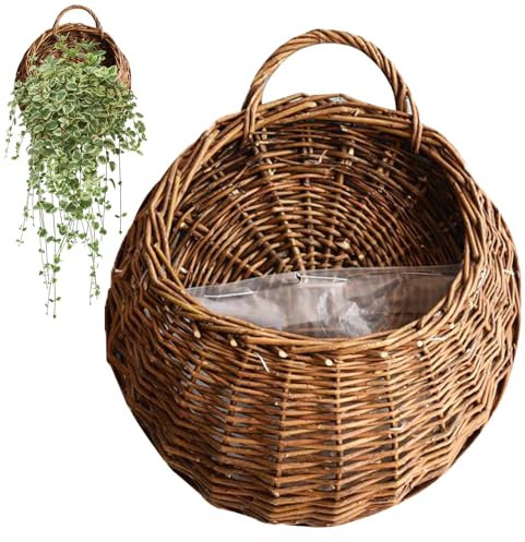 SHITOOMFE Panier de Plante Suspendue Panier de Plante en Osier Naturel tissé Panier de Suspension Respirant