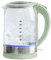 GreenLife 1.7 Liter Glass Electric Kettle, Easy One Touch Use, Quick Heating, Filtered Spout, LED Base, Auto Shut-Off, Cordless Serving, Coffee and Tea, Sage Green