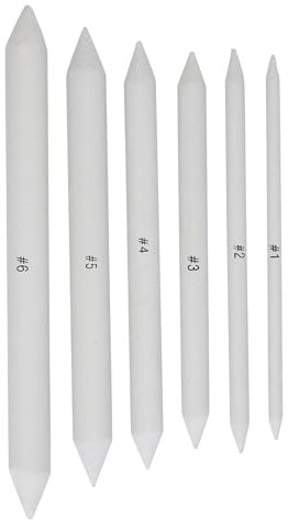6 Pcs Blending Stumps and Tortillions, Art Blending Pencils Tools, Sandpaper Pencil Blender Stumps for Drawing, Sketching, Artists