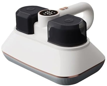 Aspirateur anti-acariens pour matelas avec lumière UV, 3 niveaux d'aspiration puissant Aspirateur anti-acariens avec écran LED, double tasse à poussière Aspirateur sans fil pour un nettoyage