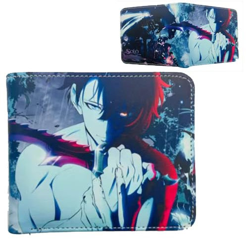 Solo Levelings Geldbörse PU Leder Kartenhalter Multicard Münz Geldbörse Anime Poster Brieftasche Portemonnaie (Mehrfarbig1)
