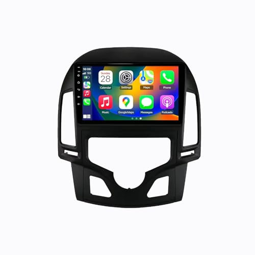 Android 13 2 DIN Pantalla Táctil Radio 9 Coche Pantalla para Hyundai I30 2006-2011 con Enlace Espejo/Navegación GPS/Radio FM/BT/Mandos Volante/Reproductor Multimedia(6G+128G)
