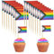 100 Pcs Pride Day Toothpicks Flags, Lgbtq Pride Cocktail Stick Flag, Cupcake Toppers Small Stick Flags, Cocktail Sticks With Flag For Food Cake Sandwich Fruit Bread Cake Toppers