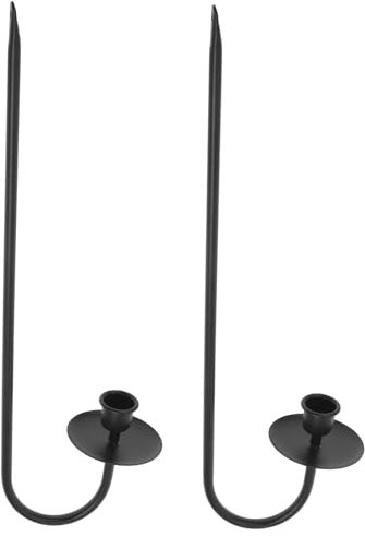 Vaguelly 2 Stück Wandkerzenleuchter Wandleuchten für Kerzen Moderne Wanddekoration Kerzenhalter Wanddekoration Wandkerzenhalter Wandkandelaber Votivkerzenhalter Eisen Black
