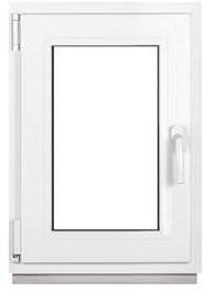 Framex Ventana de Plástico Para Sótano, Interior/Exterior Blanco, 45 x 70 cm (450 x 700 mm), Triple Acristalamiento (32 mm), Giratorio Inclinación DIN Izquierda