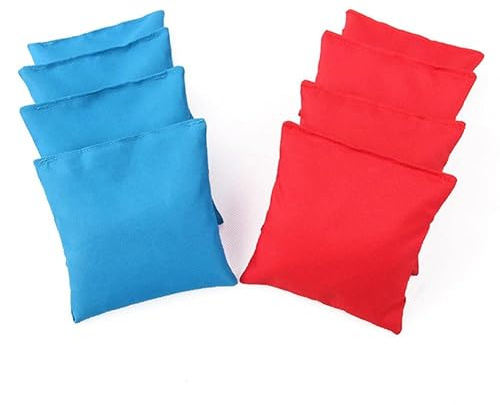 Lot de 8 Bean Bags de Cornhole - 4 sacs rouges et 4 sacs bleus, sacs en tissu remplis de maïs pour le jeu de Corn Hole en plein air