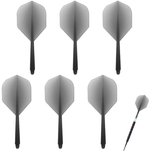 YIPFEN 6 STK Darts Flights mit Schäfte Stabil Fusion Flights Dart Zubehör Integrierte Festen Kunststoff Dartschäfte Shaft Flight System Kombi (2BA)