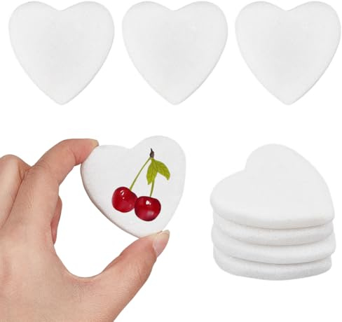 MAYJOYDIY 10 Stück Herzförmige Steine zum Bemalen 5cm Herzsteine Glatte Marmorsteine für DIY Basteln Flache Natursteine Bemalsteine für Gartendeko und Geschenkherstellung Weiß