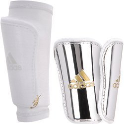adidas Pro Lite David Beckham Soccer Shin Guards - Silver/Gold Extra Large
