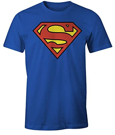 Superman T-Shirt DC Comics - Classic Logo XL Bleu (Cobalt)