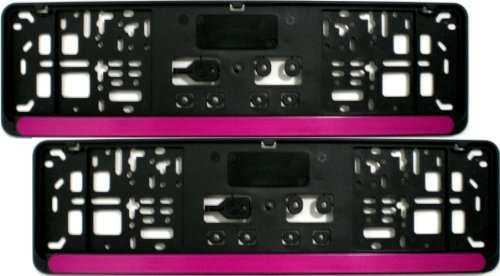 Kennzeichenhalter KURZ (46 cm) - PINK - VIOLETT (Leiste) - Satz (2 Stück)! - PREMIUMQUALITÄT! - 460 mm