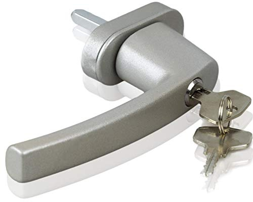 Stahlia Abschließbare Fenstergriffe Aluminium (8 Stück) Silber Druckknöpfe Balkontürgriff Fenstersicherung Fensterbeschläge Fensterschloss