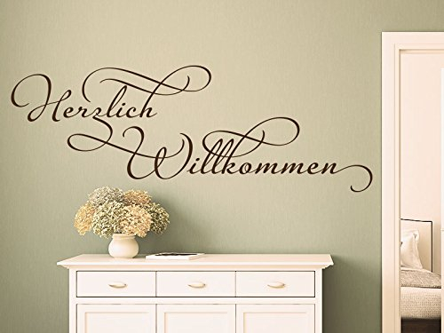 Klebeheld® Wandtattoo Herzlich Willkommen No.6