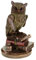 Skulpturen Eule auf Buch bronziert/coloriert Figur Uhu