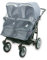 Diago Zanzariera universale per carrozzina gemellare/passeggino gemellare - Colore: grigio