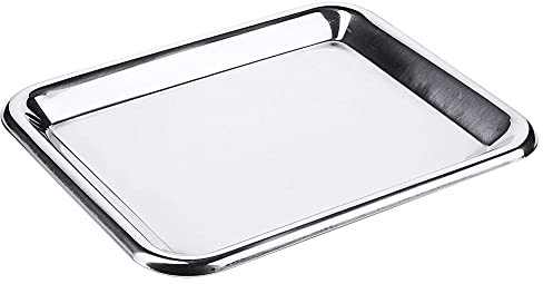 Contacto Ausstelltablett 21 x 16 cm Edelstahl 18/10 hochglänzend, offen gebördelter Rand, spülmaschinengeeignet, Gastro-Qualität für Theke, Buffet