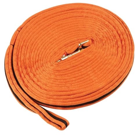 Kincade Brights Two Tone Padded Lunging Rein, Orange/Black, 8m