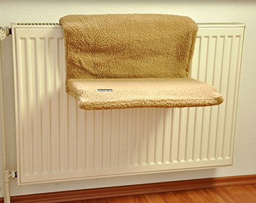 nanook Katzen Heizungs-Liege Liegemulde Dream, XL, kuscheliges Plüsch, beige, 47 cm Länge