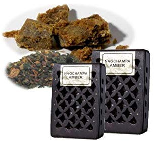 Duft-box Harzmischung Nag Champa/Amber in Holz Dose klein