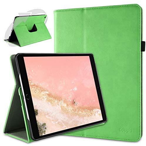 doupi Rotatif Housse pour iPad Pro (10,5 Pouces) & iPad Air 3 (2019), Deluxe 360 Degrés Smart Coque de Protection Simili Cuir Coque Cover et Case, Vert